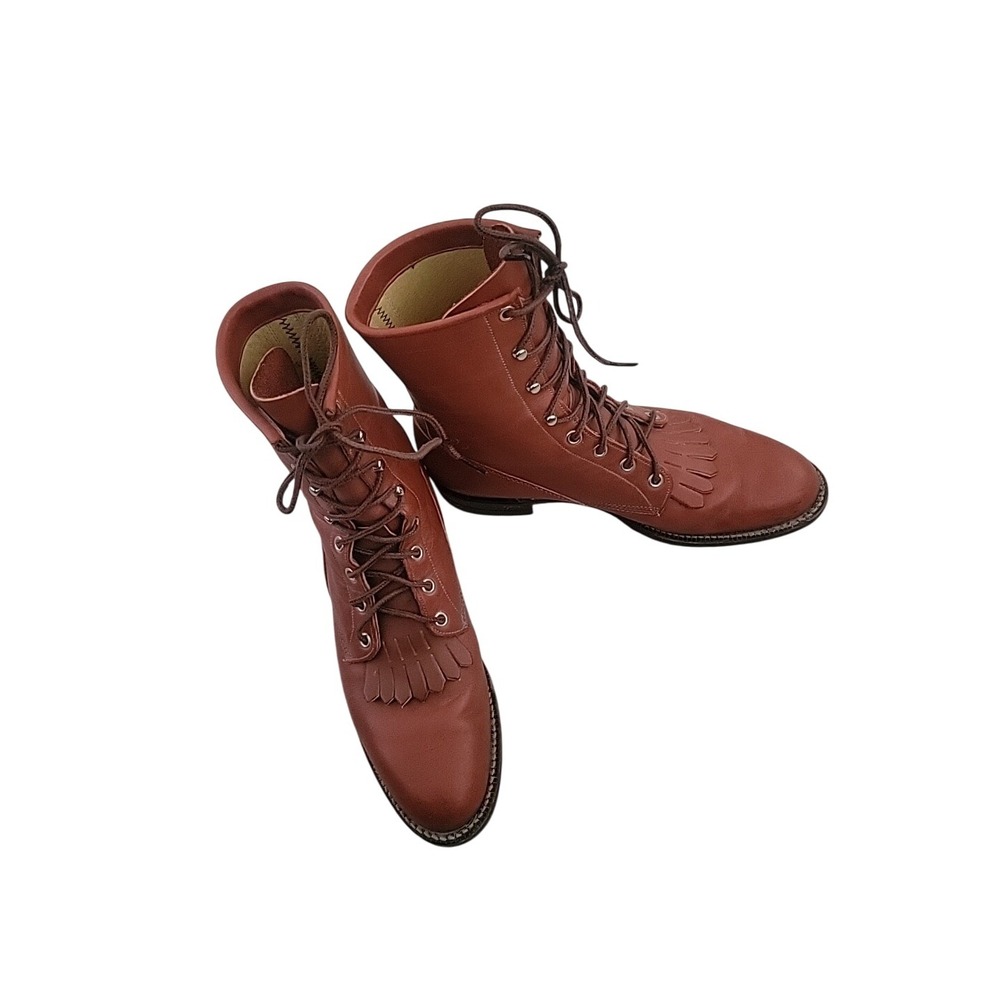Justin Boots Brown Lace-Up Women's Kiltie Boots